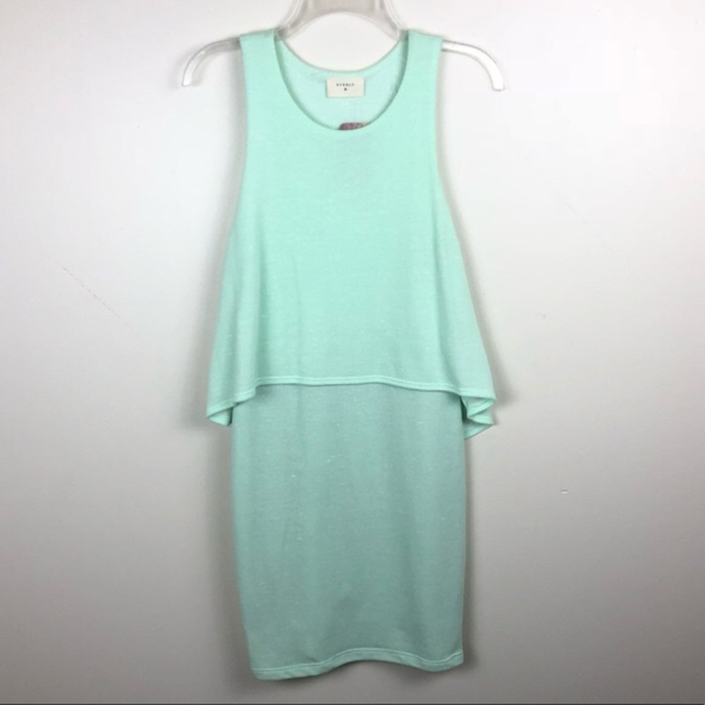 Everly mint layered sleeveless dress